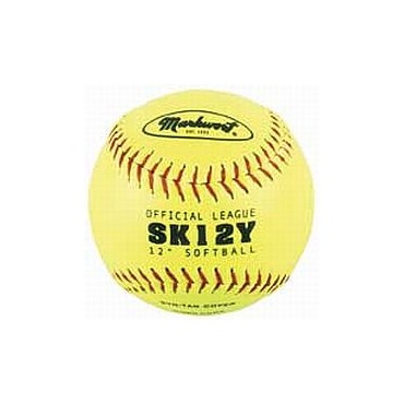 Softballový míč Markwort SK12Y Markwort Baseball, softball Umělá kůže, míč pro školy a nižší soutěže, nejprodávanější model, oficiální velikost a váha, žlutá barva.