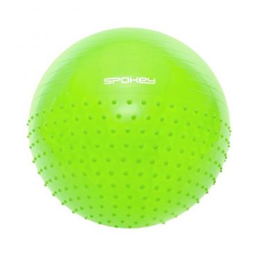 Gymnastický míč 2v1 Spokey HALF FIT masážní zelený, 65 cm včetně pumpičky z kategorie .