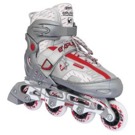 Dětské inline brusle Tempish Explosion 11 silver/red Trojdílný skelet nastavitelných dětských bruslí se zpevněním přes nárt za pomocí pásku na suchý zip.  